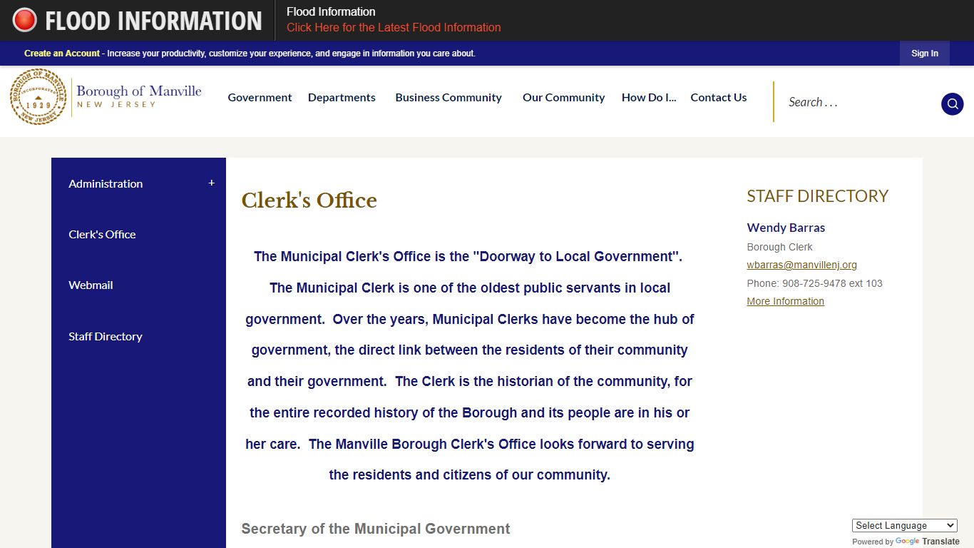 Clerk's Office | Manville Borough, NJ - Official Website